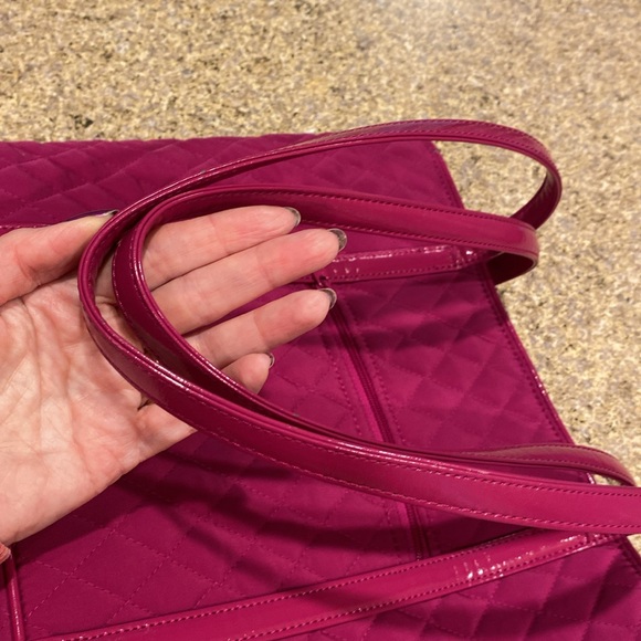 Vera Bradley Quilted Tote Fuchsia Shoulder Bag Purse - Picture 11 of 17
